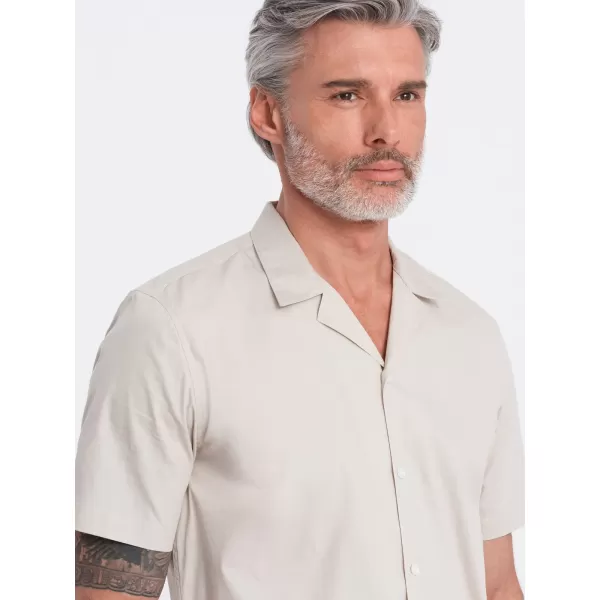  Cămaşă OMBRE OM-SHSS-0168 CREMĂ 