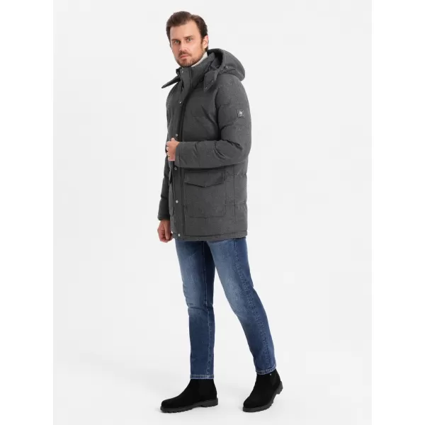  Sacou OMBRE OM-JALJ-0217 MELANGE NEGRU 
