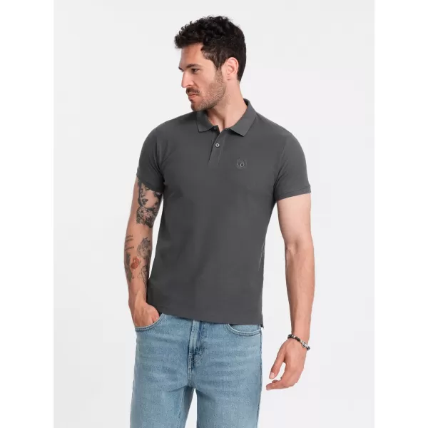  Mens t -thirt cu guler OMBRE OM-POBS-0100 GRAFIT 
