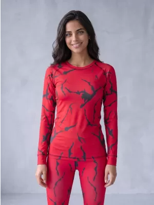 Tricou funcțional pentru femei cu mâneci lungi premium ALTISPORT VOJ/ALW052TER01 ROŞU