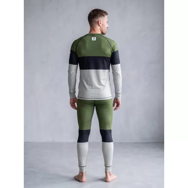  Tricou funcțional pentru bărbați cu mânecă lungă premium ALTISPORT VOJ/ALM051TER01 KAKI 