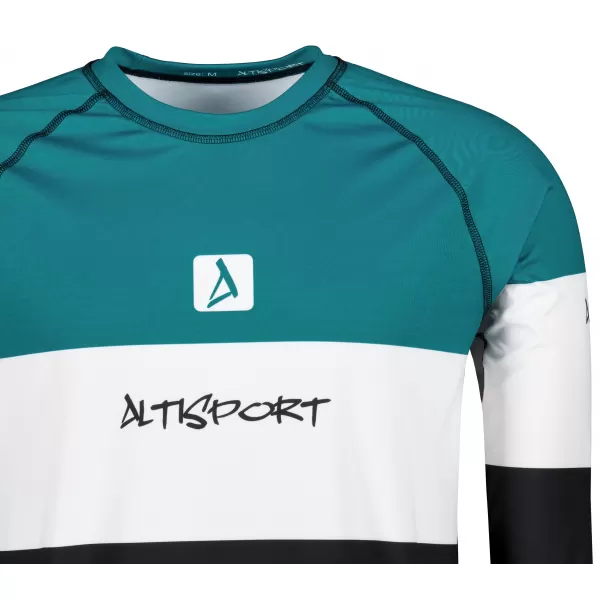  Tricou funcțional pentru bărbați cu mânecă lungă premium ALTISPORT VOJ/ALM051TER01 KEROSEN/NEGRU 
