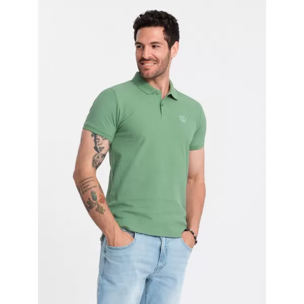  Mens t -thirt cu guler OMBRE OM-POBS-0100 VERDE 