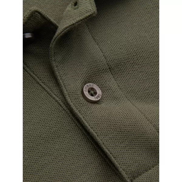  Mens t -thirt cu guler OMBRE OM-POBS-0100 VERDE MĂSLIN ÎNCHIS 