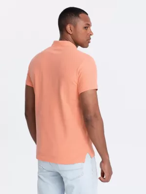 Mens t -thirt cu guler OMBRE OM-POBS-0100 PIERSICĂ
