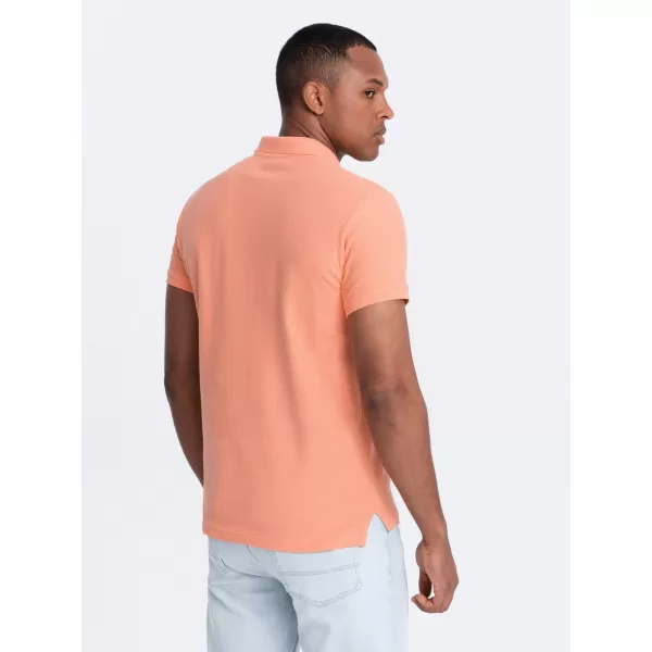  Mens t -thirt cu guler OMBRE OM-POBS-0100 PIERSICĂ 