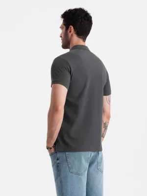 Mens t -thirt cu guler OMBRE OM-POBS-0100 GRAFIT