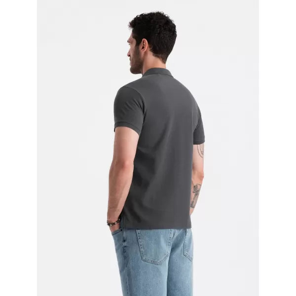  Mens t -thirt cu guler OMBRE OM-POBS-0100 GRAFIT 