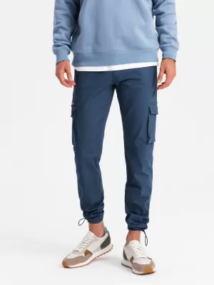 Pantaloni OMBRE OM-PACG-0196 ALBASTRU ÎNCHIS