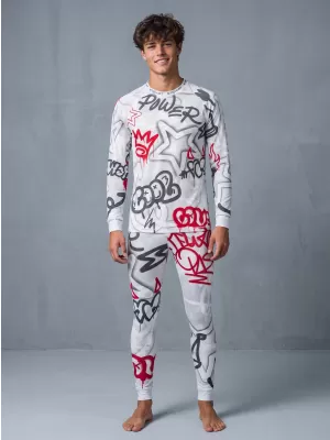 Premium funcțional pentru pantaloni termo funcționali pentru bărbați ALTISPORT VOJ/ALM054TER02 GRI -RED