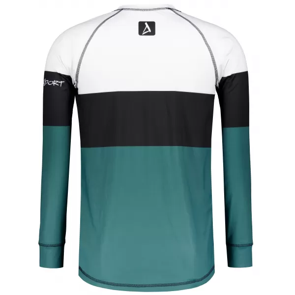  Tricou funcțional pentru bărbați cu mânecă lungă premium ALTISPORT VOJ/ALM051TER01 ALB -GREEN 