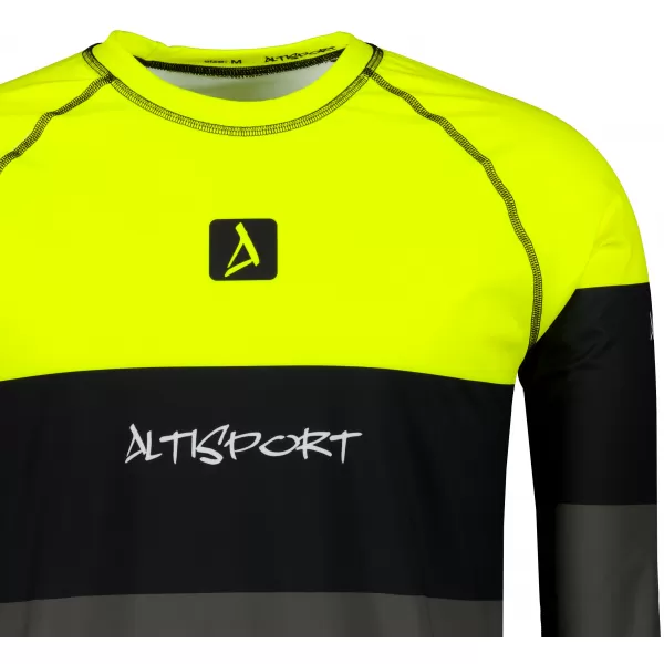  Tricou funcțional pentru bărbați cu mânecă lungă premium ALTISPORT VOJ/ALM051TER01 NEON GALBEN/GRI 