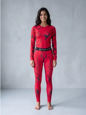 Premium funcțional de pantaloni termi funcționali pentru femei ALTISPORT VOJ/ALW052TER02 ROŞU