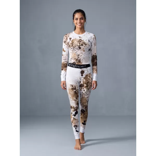  Premium funcțional de pantaloni termi funcționali pentru femei ALTISPORT VOJ/ALW055TER02 ALB -BROWN 