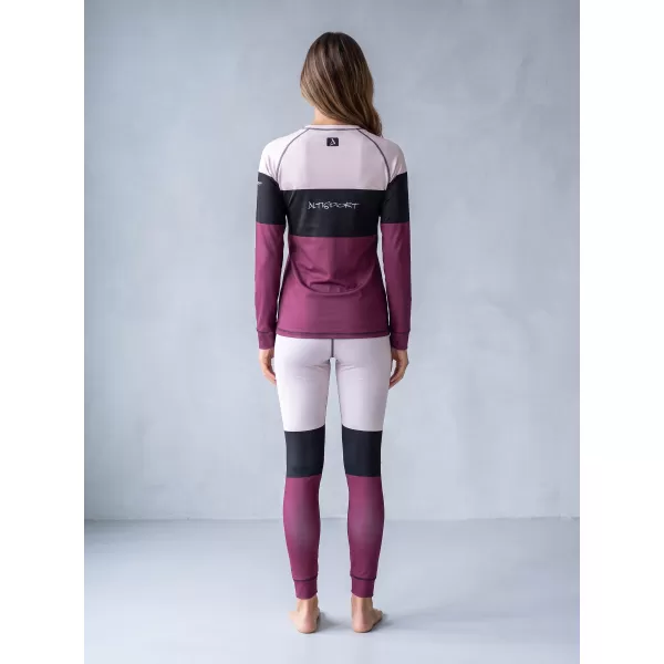  Tricou funcțional pentru femei cu mâneci lungi premium ALTISPORT VOJ/ALW051TER01 BURGUNDIA 