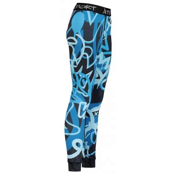  Premium funcțional de pantaloni termi funcționali pentru femei ALTISPORT VOJ/ALW054TER02 NEGRU -BLUE 