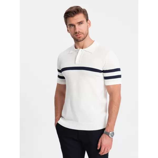  Mens t -thirt cu guler OMBRE OM-POSS-0118 ALB 