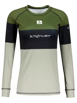 Tricou funcțional pentru femei cu mâneci lungi premium ALTISPORT VOJ/ALW051TER01 KAKI
