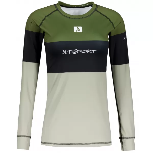  Tricou funcțional pentru femei cu mâneci lungi premium ALTISPORT VOJ/ALW051TER01 KAKI 