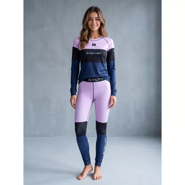  Tricou funcțional pentru femei cu mâneci lungi premium ALTISPORT VOJ/ALW051TER01 VIOLET/ALBASTRU 