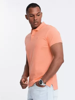 Mens t -thirt cu guler OMBRE OM-POBS-0100 PIERSICĂ