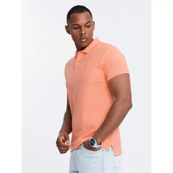  Mens t -thirt cu guler OMBRE OM-POBS-0100 PIERSICĂ 