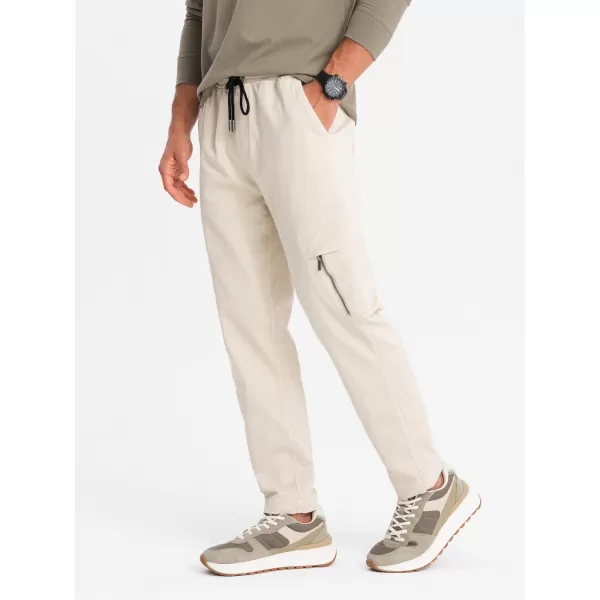  Pantaloni OMBRE OM-PAJO-0199 CREMĂ 