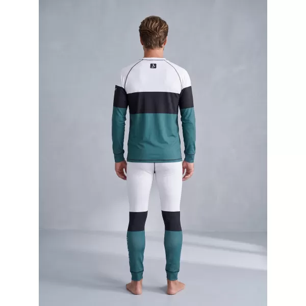  Tricou funcțional pentru bărbați cu mânecă lungă premium ALTISPORT VOJ/ALM051TER01 ALB -GREEN 