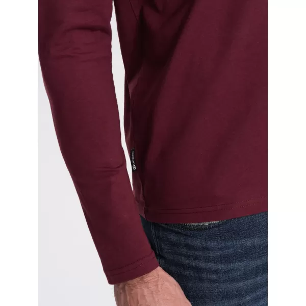  Tricou pentru bărbați cu mânecă lungă OMBRE OM-LSBL-0108 MARO 