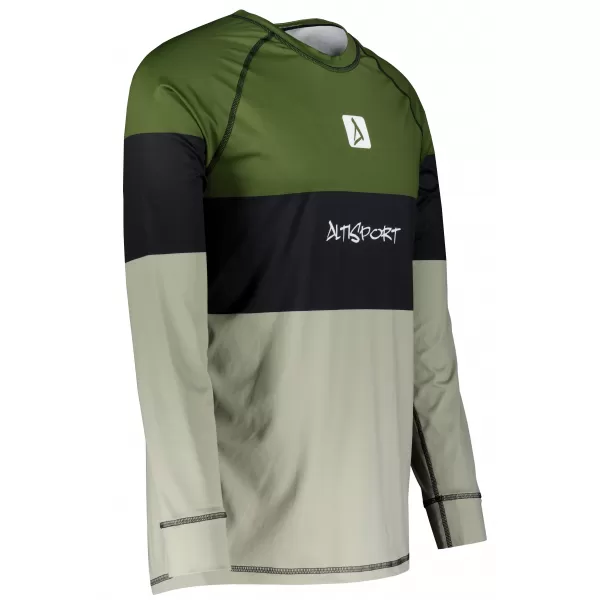  Tricou funcțional pentru bărbați cu mânecă lungă premium ALTISPORT VOJ/ALM051TER01 KAKI 