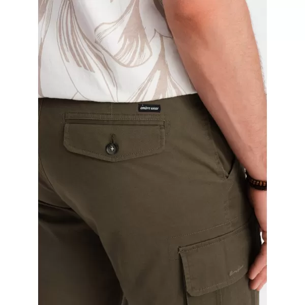  Pantaloni scurţi OMBRE OM-SRCG-0133 MĂSLIN ÎNTUNECAT 