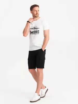 Pantaloni scurţi OMBRE OM-SRCG-0133 NEGRU