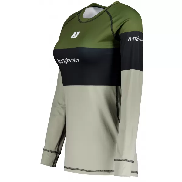 Tricou funcțional pentru femei cu mâneci lungi premium ALTISPORT VOJ/ALW051TER01 KAKI 