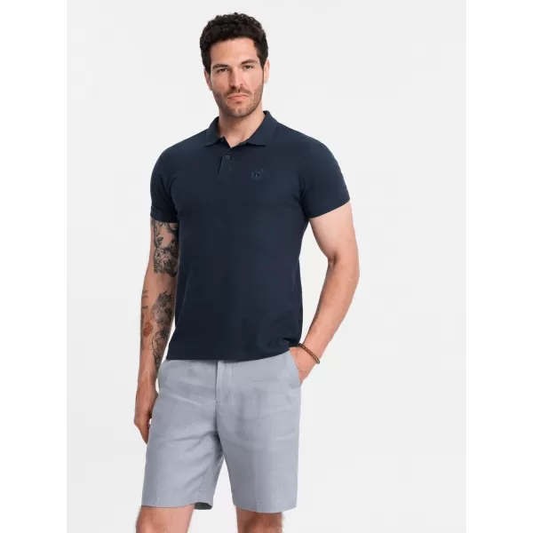 Mens t -thirt cu guler OMBRE OM-POBS-0100 ALBASTRU MARIN 