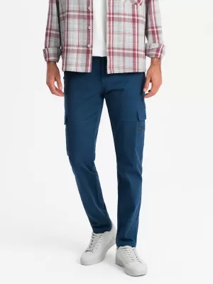 Pantaloni OMBRE OM-PACG-0204 ALBASTRU ÎNCHIS