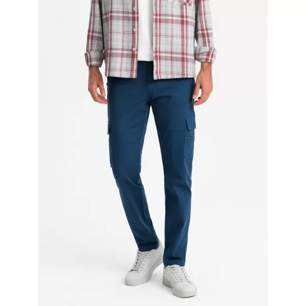  Pantaloni OMBRE OM-PACG-0204 ALBASTRU ÎNCHIS 