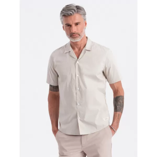  Cămaşă OMBRE OM-SHSS-0168 CREMĂ 