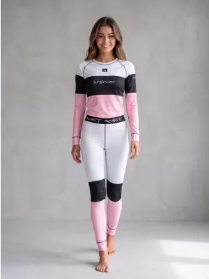 Premium funcțional de pantaloni termi funcționali pentru femei ALTISPORT VOJ/ALW051TER02 ALB -PINK
