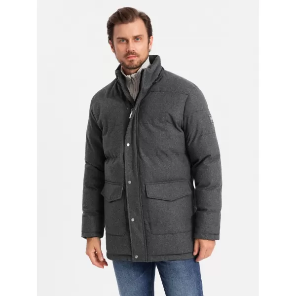  Sacou OMBRE OM-JALJ-0217 MELANGE NEGRU 