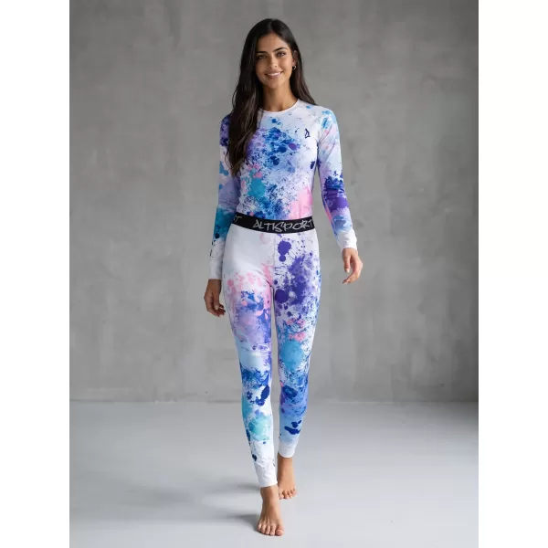  Premium funcțional de pantaloni termi funcționali pentru femei ALTISPORT VOJ/ALW055TER02 PURPURIU-ALBASTRU 