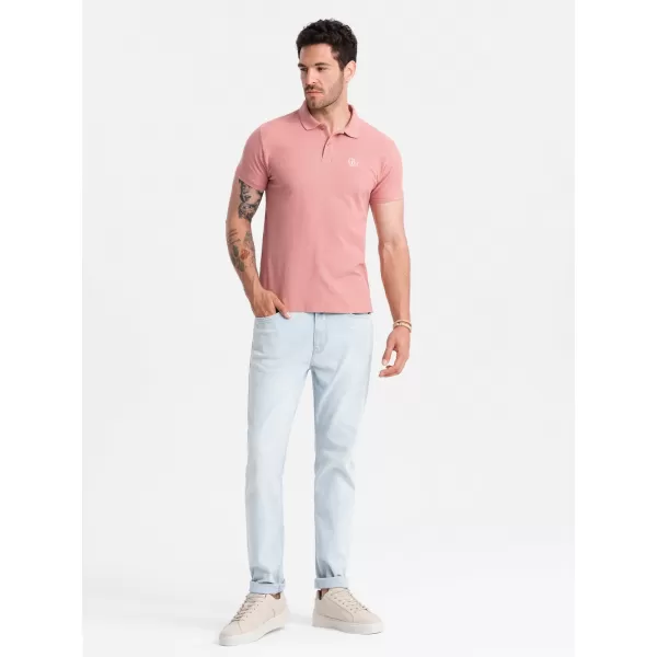 Mens t -thirt cu guler OMBRE OM-POBS-0100 ROZ ÎNCHIS 