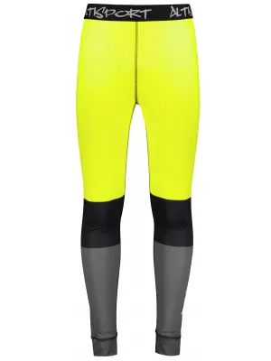 Premium funcțional pentru pantaloni termo funcționali pentru bărbați ALTISPORT VOJ/ALM051TER02 NEON GALBEN/GRI