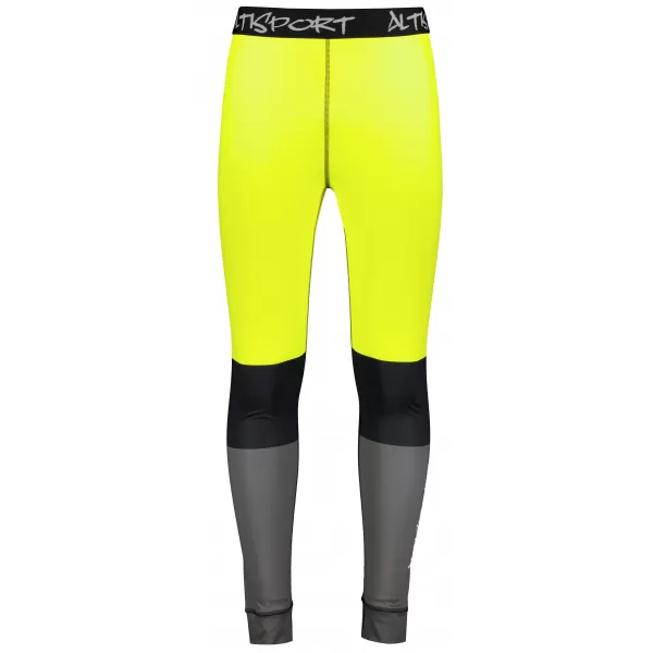  Premium funcțional pentru pantaloni termo funcționali pentru bărbați ALTISPORT VOJ/ALM051TER02 NEON GALBEN/GRI 