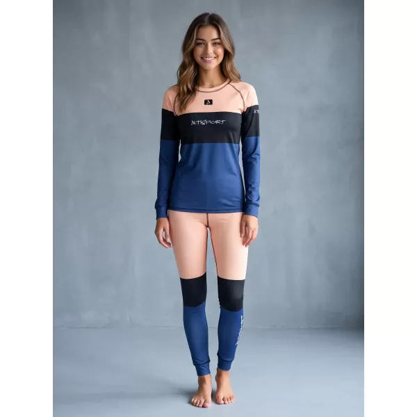  Premium funcțional de pantaloni termi funcționali pentru femei ALTISPORT VOJ/ALW051TER02 PORTOCALIU/ALBASTRU 