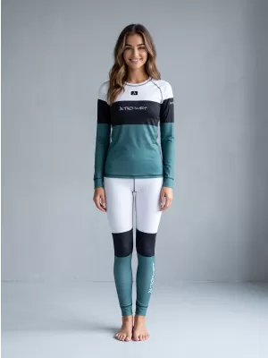 Premium funcțional de pantaloni termi funcționali pentru femei ALTISPORT VOJ/ALW051TER02 ALB -GREEN