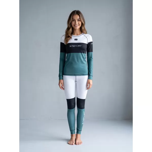  Premium funcțional de pantaloni termi funcționali pentru femei ALTISPORT VOJ/ALW051TER02 ALB -GREEN 