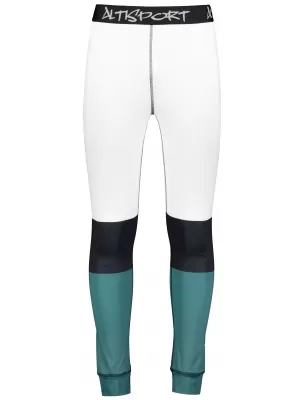 Premium funcțional pentru pantaloni termo funcționali pentru bărbați ALTISPORT VOJ/ALM051TER02 ALB -GREEN