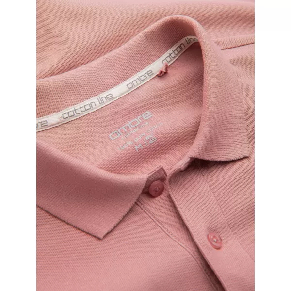  Mens t -thirt cu guler OMBRE OM-POBS-0100 ROZ ÎNCHIS 