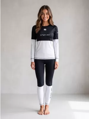 Premium funcțional de pantaloni termi funcționali pentru femei ALTISPORT VOJ/ALW051TER02 ALB -NEGRU