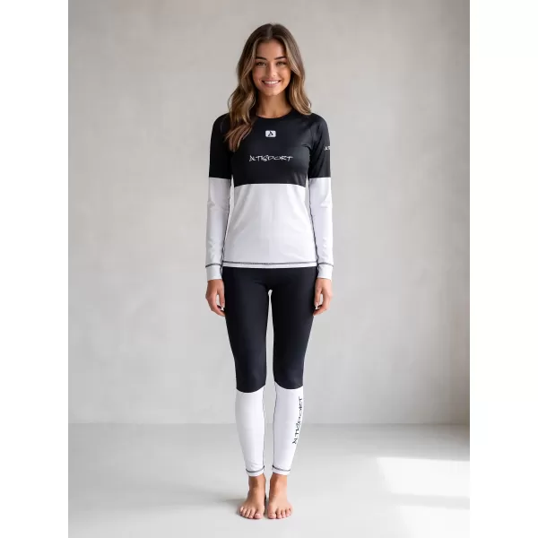  Premium funcțional de pantaloni termi funcționali pentru femei ALTISPORT VOJ/ALW051TER02 ALB -NEGRU 